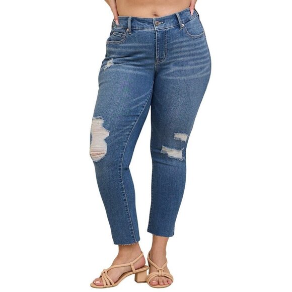 Torrid 40055910 Perfect Boyfriend Ankle Premium Stretch Mid-Rise Jean Size 18T - Picture 2 of 6